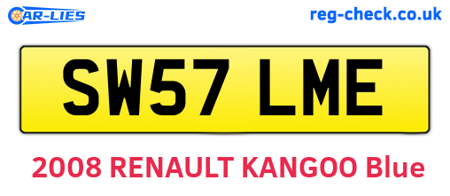 SW57LME are the vehicle registration plates.