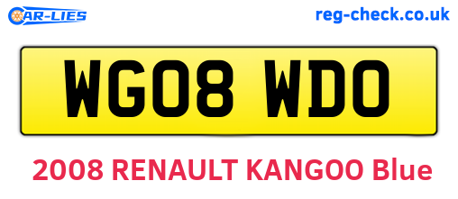 WG08WDO are the vehicle registration plates.