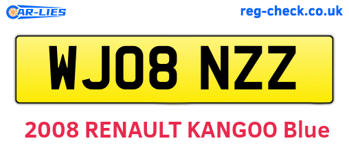 WJ08NZZ are the vehicle registration plates.