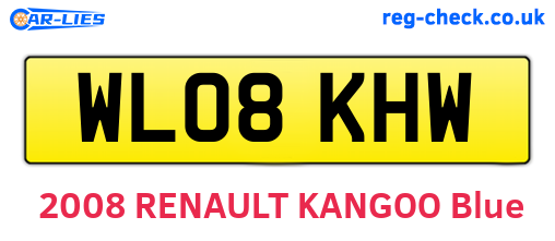 WL08KHW are the vehicle registration plates.