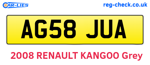 AG58JUA are the vehicle registration plates.
