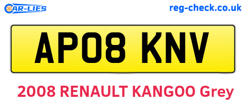 AP08KNV are the vehicle registration plates.