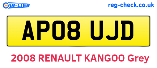 AP08UJD are the vehicle registration plates.