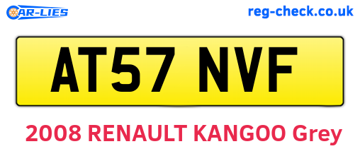 AT57NVF are the vehicle registration plates.