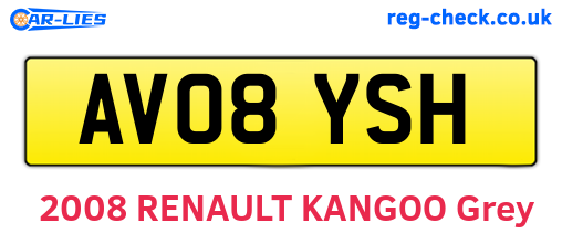 AV08YSH are the vehicle registration plates.