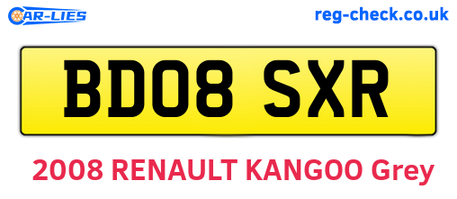 BD08SXR are the vehicle registration plates.
