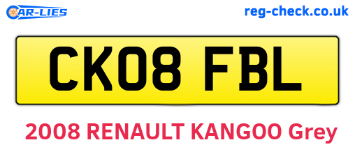 CK08FBL are the vehicle registration plates.