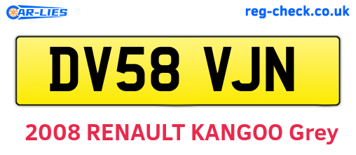 DV58VJN are the vehicle registration plates.