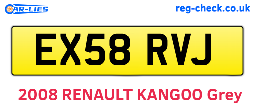 EX58RVJ are the vehicle registration plates.