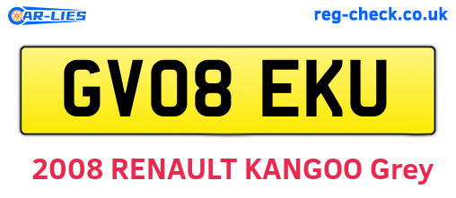 GV08EKU are the vehicle registration plates.