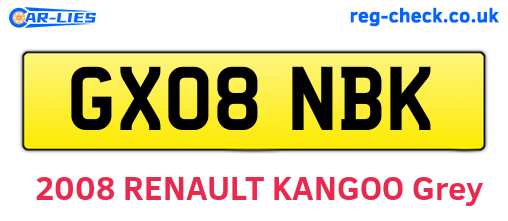 GX08NBK are the vehicle registration plates.