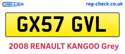 GX57GVL are the vehicle registration plates.