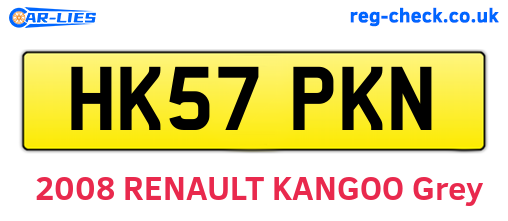 HK57PKN are the vehicle registration plates.
