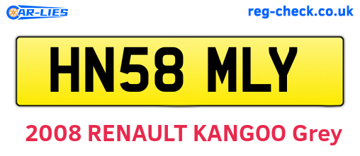 HN58MLY are the vehicle registration plates.