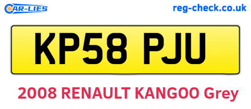 KP58PJU are the vehicle registration plates.