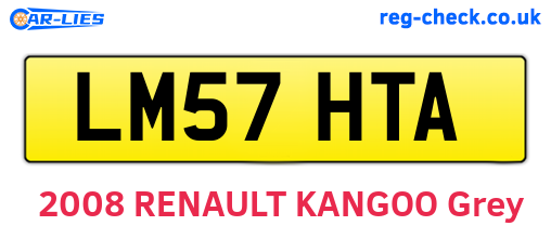 LM57HTA are the vehicle registration plates.