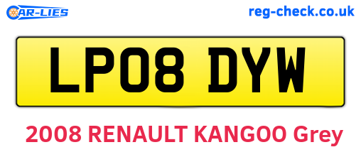LP08DYW are the vehicle registration plates.