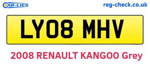 LY08MHV are the vehicle registration plates.