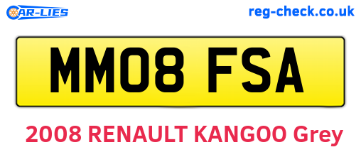 MM08FSA are the vehicle registration plates.