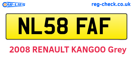 NL58FAF are the vehicle registration plates.