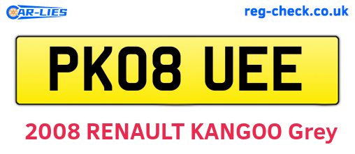 PK08UEE are the vehicle registration plates.