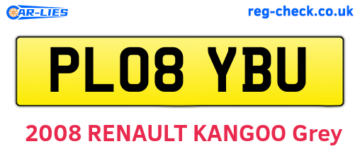 PL08YBU are the vehicle registration plates.