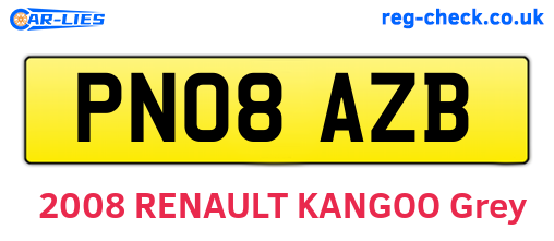 PN08AZB are the vehicle registration plates.
