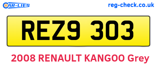 REZ9303 are the vehicle registration plates.