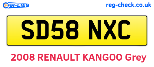 SD58NXC are the vehicle registration plates.