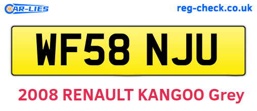 WF58NJU are the vehicle registration plates.