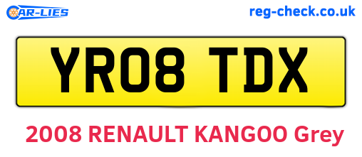 YR08TDX are the vehicle registration plates.