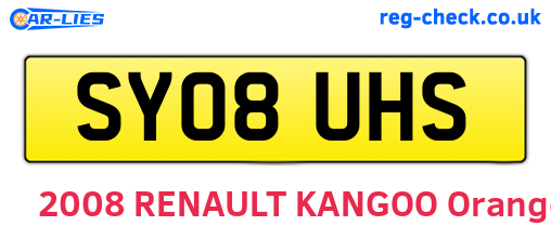SY08UHS are the vehicle registration plates.