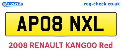 AP08NXL are the vehicle registration plates.