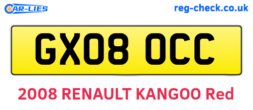 GX08OCC are the vehicle registration plates.