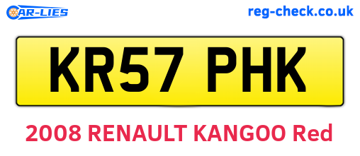 KR57PHK are the vehicle registration plates.