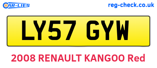 LY57GYW are the vehicle registration plates.