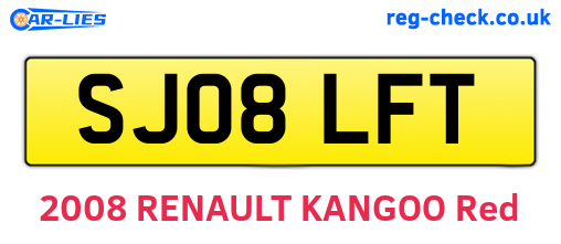 SJ08LFT are the vehicle registration plates.