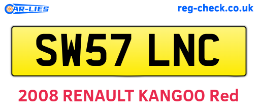SW57LNC are the vehicle registration plates.