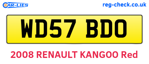 WD57BDO are the vehicle registration plates.