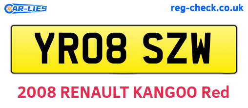 YR08SZW are the vehicle registration plates.