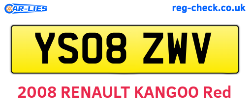 YS08ZWV are the vehicle registration plates.