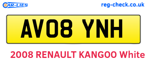 AV08YNH are the vehicle registration plates.
