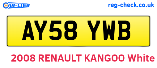 AY58YWB are the vehicle registration plates.
