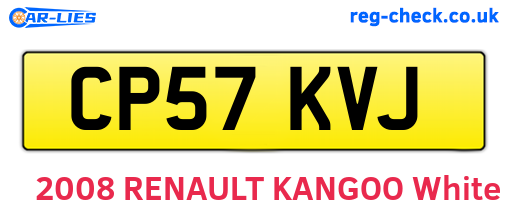 CP57KVJ are the vehicle registration plates.