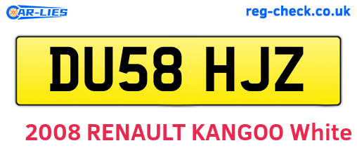 DU58HJZ are the vehicle registration plates.