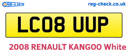LC08UUP are the vehicle registration plates.