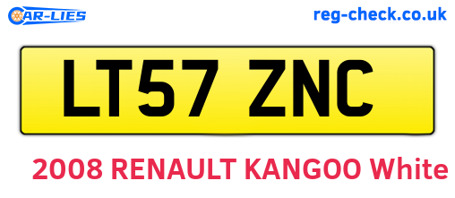LT57ZNC are the vehicle registration plates.