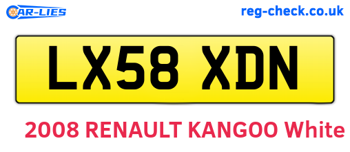 LX58XDN are the vehicle registration plates.