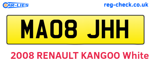 MA08JHH are the vehicle registration plates.