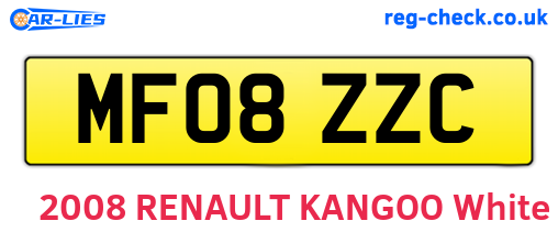 MF08ZZC are the vehicle registration plates.